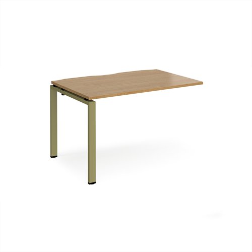 Adapt add on unit single 1200mm x 800mm - green frame, oak top