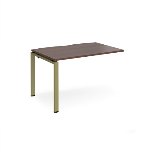 Adapt add on unit single 1200mm x 800mm - green frame, walnut top