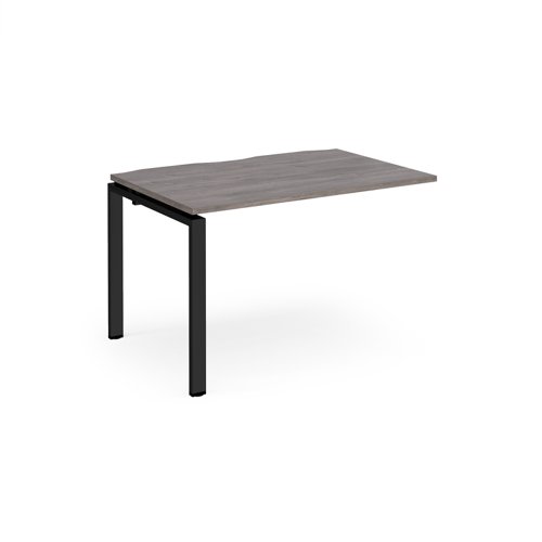 Adapt add on unit single 1200mm x 800mm - black frame, grey oak top E128-AB-K-GO Buy online at Office 5Star or contact us Tel 01594 810081 for assistance