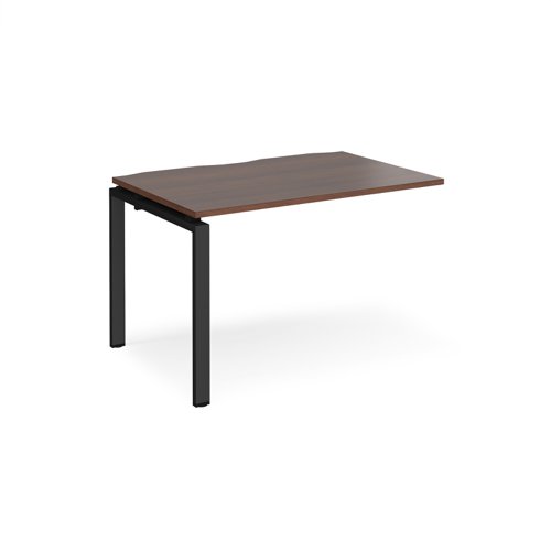 Adapt add on unit single 1200mm x 800mm - black frame, walnut top E128-AB-K-W Buy online at Office 5Star or contact us Tel 01594 810081 for assistance