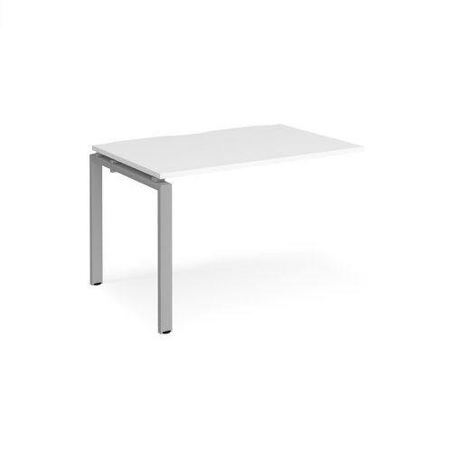 Adapt add on unit single 1200mm x 800mm - silver frame, white top | E128-AB-S-WH | Dams International