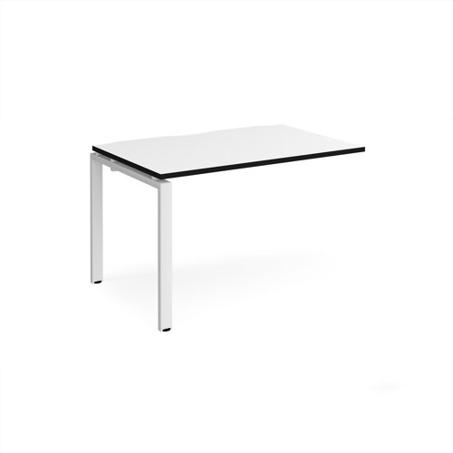 Adapt add on unit single 1200mm x 800mm - white frame, white top, black edge