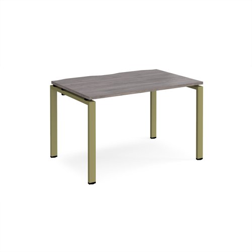 Adapt single desk 1200mm x 800mm - green frame, grey oak top