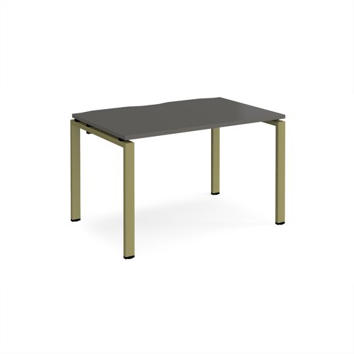 Adapt single desk 1200mm x 800mm - green frame, storm grey top