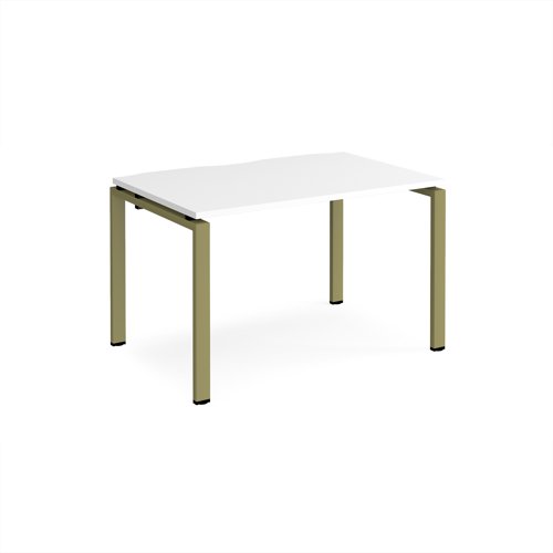 Adapt single desk 1200mm x 800mm - green frame, white top