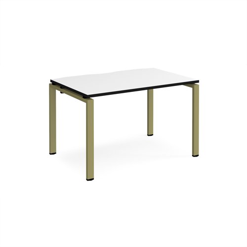 Adapt single desk 1200mm x 800mm - green frame, white top, black edge