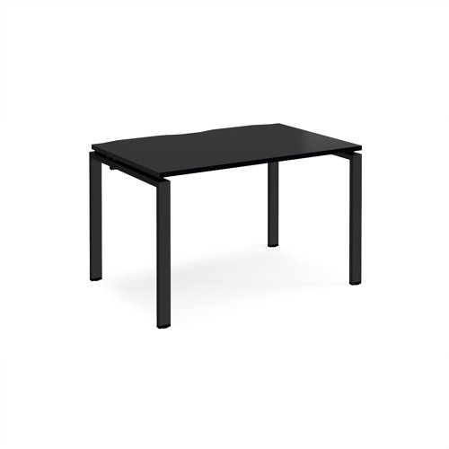 Adapt single desk 1200mm x 800mm - black frame, black top