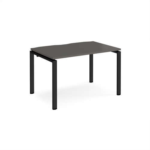 Adapt single desk 1200mm x 800mm - black frame, storm grey top