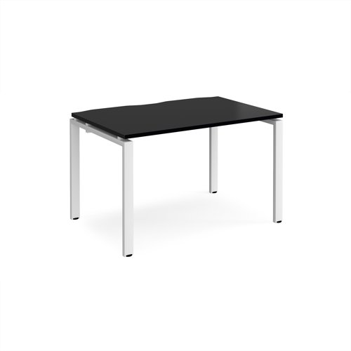 Adapt single desk 1200mm x 800mm - white frame, black top