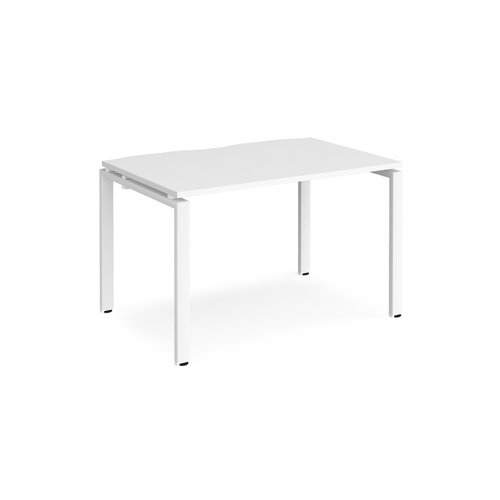Adapt single desk 1200mm x 800mm - white frame, white top