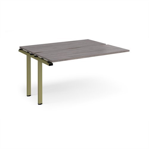 Adapt add on unit single 1400mm x 1200mm - green frame, grey oak top