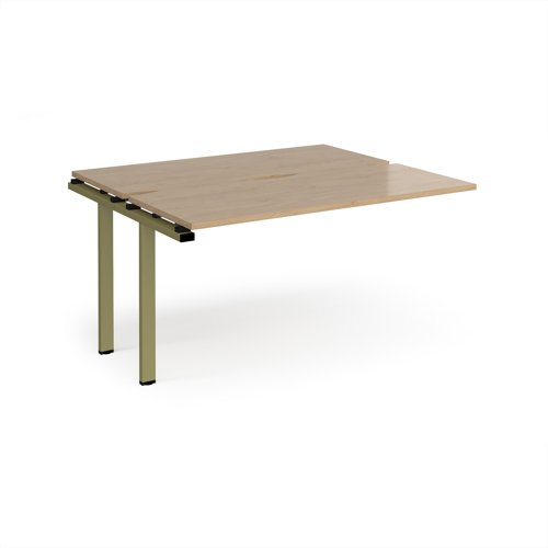 Adapt add on unit single 1400mm x 1200mm - green frame, kendal oak top