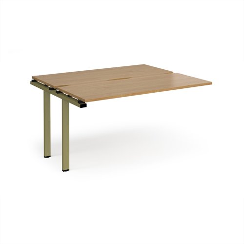 Adapt add on unit single 1400mm x 1200mm - green frame, oak top