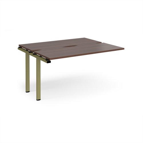 Adapt add on unit single 1400mm x 1200mm - green frame, walnut top