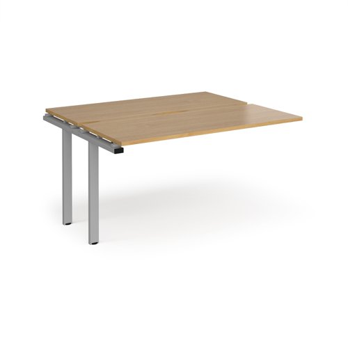 Adapt add on units back to back 1400mm x 1200mm - silver frame, oak top