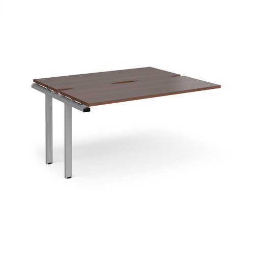 Adapt add on units back to back 1400mm x 1200mm - silver frame, walnut top