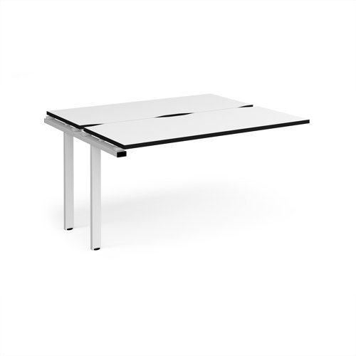 Adapt add on unit single 1400mm x 1200mm - white frame, white top, black edge