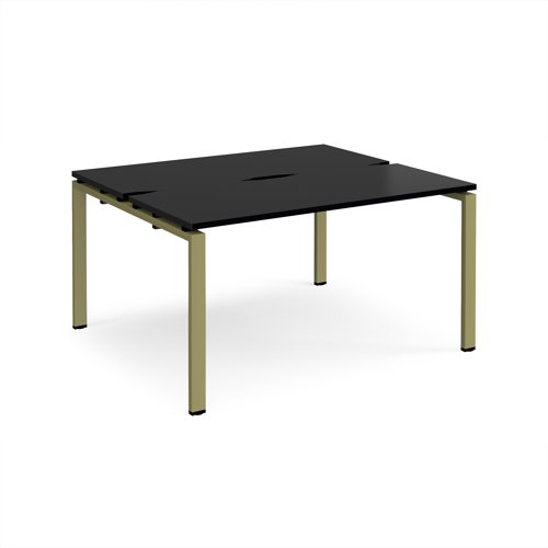 Adapt back to back desks 1400mm x 1200mm - green frame, black top