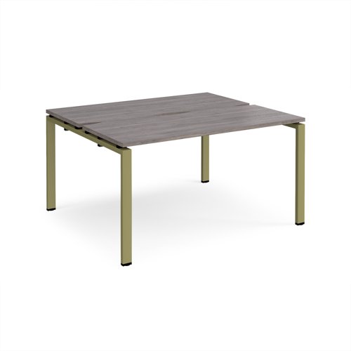 Adapt back to back desks 1400mm x 1200mm - green frame, grey oak top