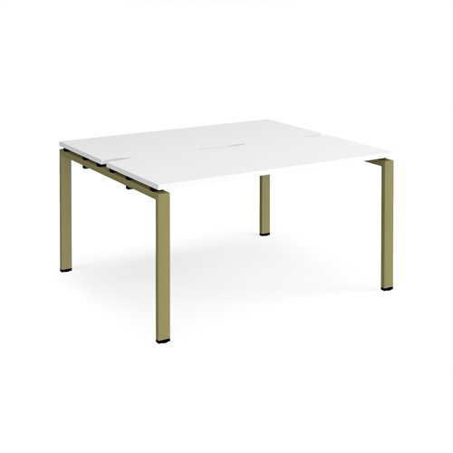 Adapt back to back desks 1400mm x 1200mm - green frame, white top