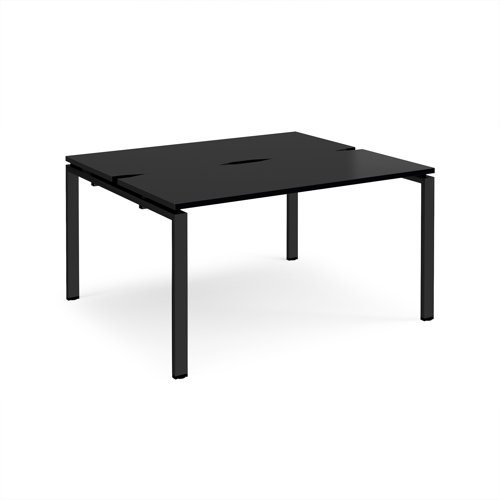 Adapt back to back desks 1400mm x 1200mm - black frame, black top
