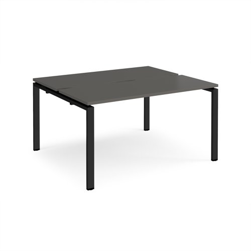 Adapt back to back desks 1400mm x 1200mm - black frame, storm grey top