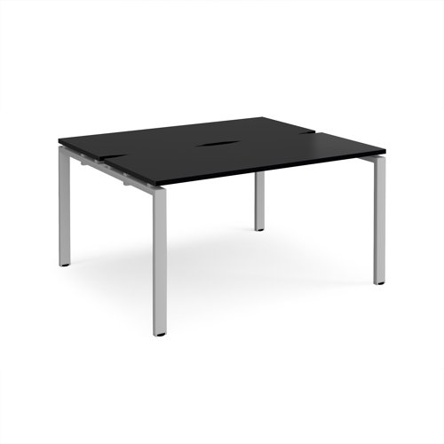 Adapt back to back desks 1400mm x 1200mm - silver frame, black top