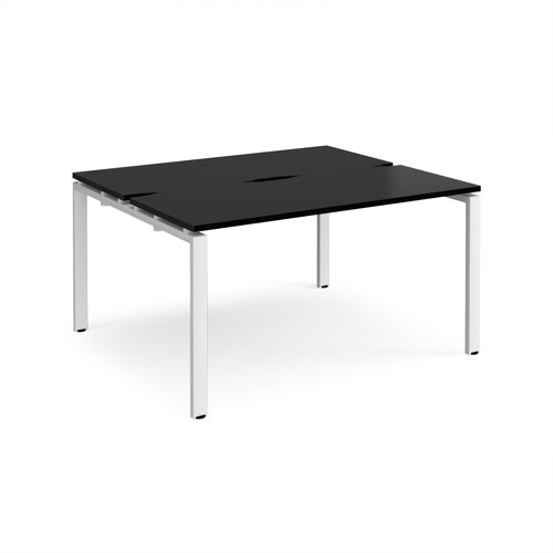 Adapt back to back desks 1400mm x 1200mm - white frame, black top