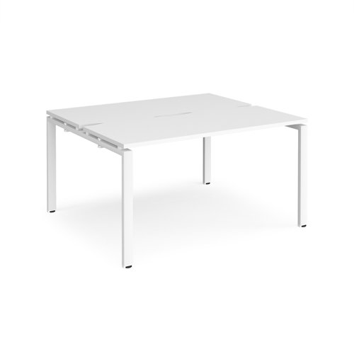 Adapt back to back desks 1400mm x 1200mm - white frame, white top