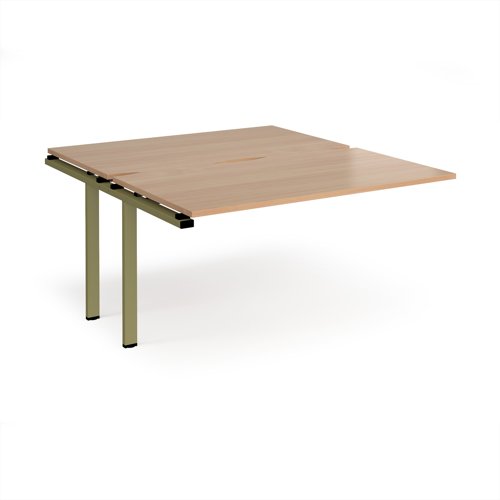Adapt add on unit single 1400mm x 1600mm - green frame, beech top