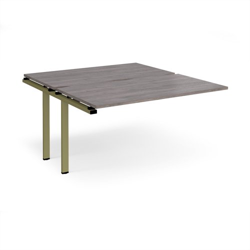Adapt add on unit single 1400mm x 1600mm - green frame, grey oak top
