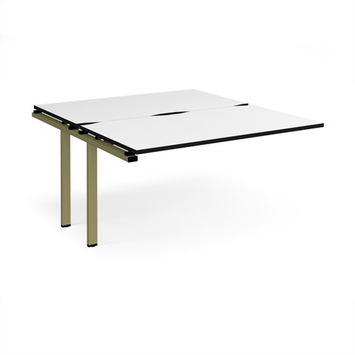 Adapt add on unit single 1400mm x 1600mm - green frame, white top, black edge