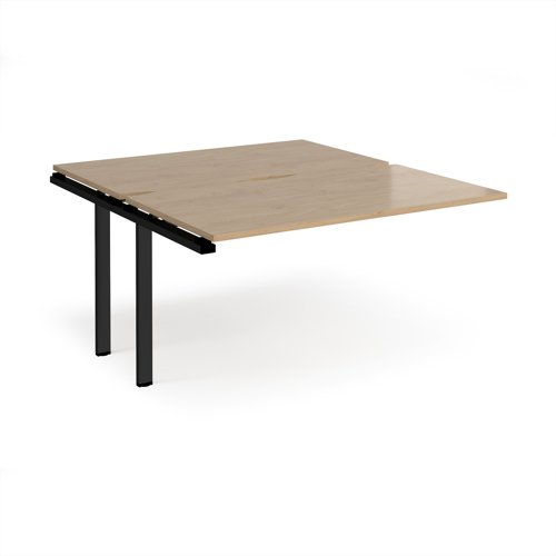 Adapt add on unit single 1400mm x 1600mm - black frame, kendal oak top