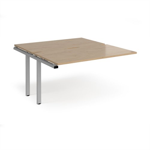 Adapt add on unit single 1400mm x 1600mm - silver frame, kendal oak top