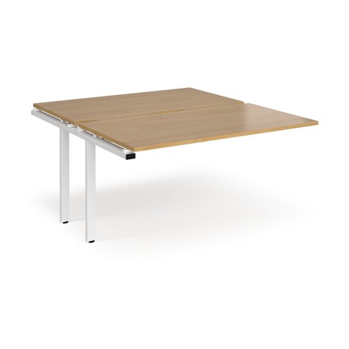 Adapt add on units back to back 1400mm x 1600mm - white frame, oak top