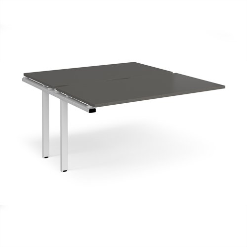 Adapt add on unit single 1400mm x 1600mm - white frame, storm grey top