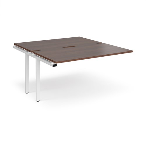 Adapt add on units back to back 1400mm x 1600mm - white frame, walnut top