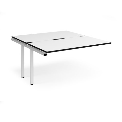 Adapt add on unit single 1400mm x 1600mm - white frame, white top, black edge