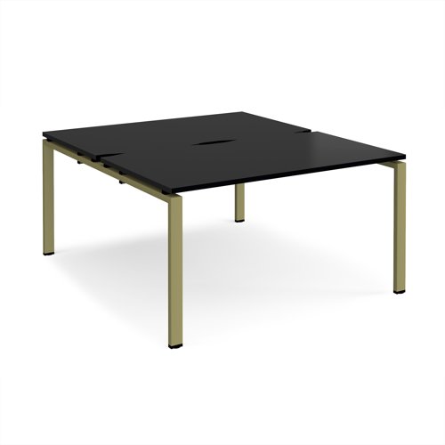 Adapt back to back desks 1400mm x 1600mm - green frame, black top