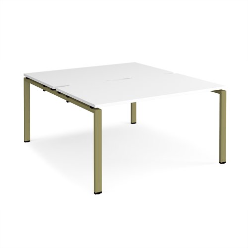 Adapt back to back desks 1400mm x 1600mm - green frame, white top
