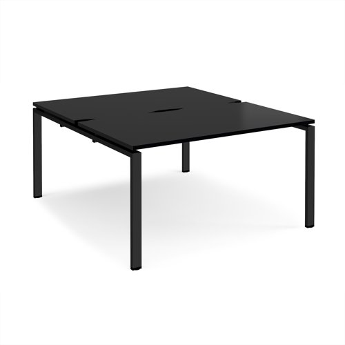 Adapt back to back desks 1400mm x 1600mm - black frame, black top