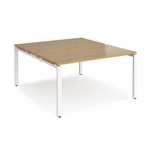 Adapt starter units back to back 1400mm x 1600mm - white frame, oak top