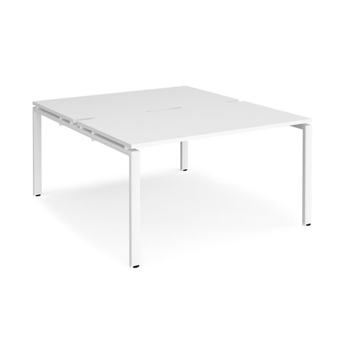 Adapt back to back desks 1400mm x 1600mm - white frame, white top