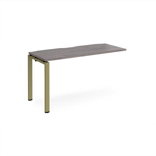 Adapt add on unit single 1400mm x 600mm - green frame, grey oak top