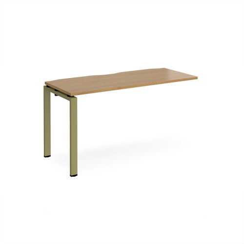 Adapt add on unit single 1400mm x 600mm - green frame, oak top