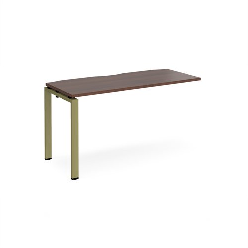Adapt add on unit single 1400mm x 600mm - green frame, walnut top