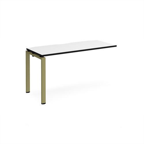 Adapt add on unit single 1400mm x 600mm - green frame, white top, black edge