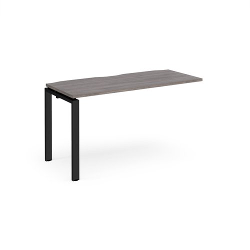 Adapt add on unit single 1400mm x 600mm - black frame, grey oak top