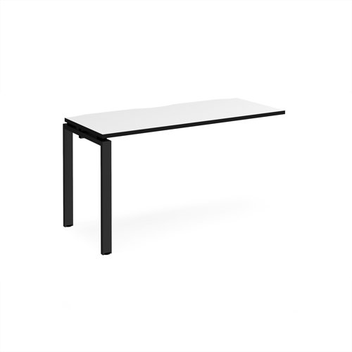 Adapt add on unit single 1400mm x 600mm - black frame, white top, black edge