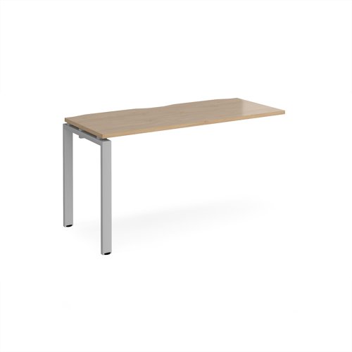 Adapt add on unit single 1400mm x 600mm - silver frame, kendal oak top